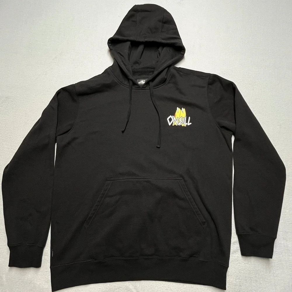 O'Neill Skeleton Graphic Hoodie Black Long Sleeve‎ Standard Fit Men's Size L - Picture 3 of 10